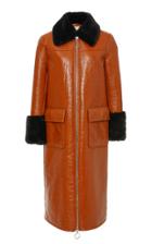 Stand Studio Kristen Faux Fur-trimmed Faux Leather Coat Size: 34