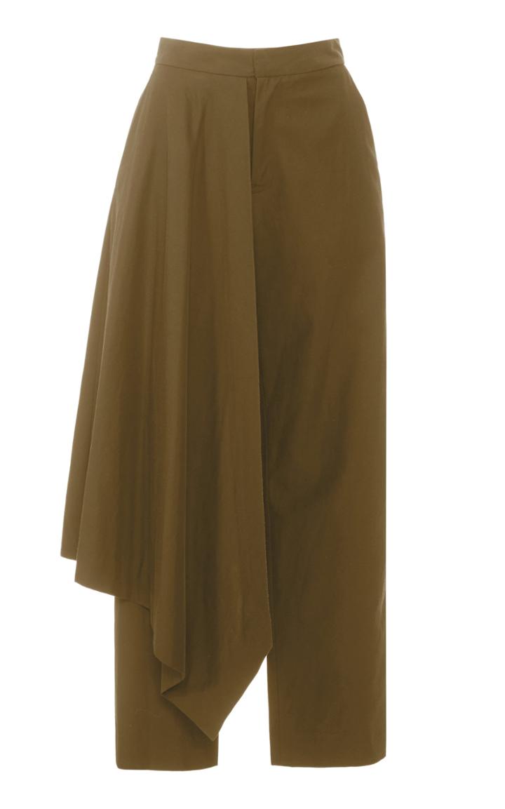 Moda Operandi Deveaux Draped Crepe Straight-leg Pants Size: 2