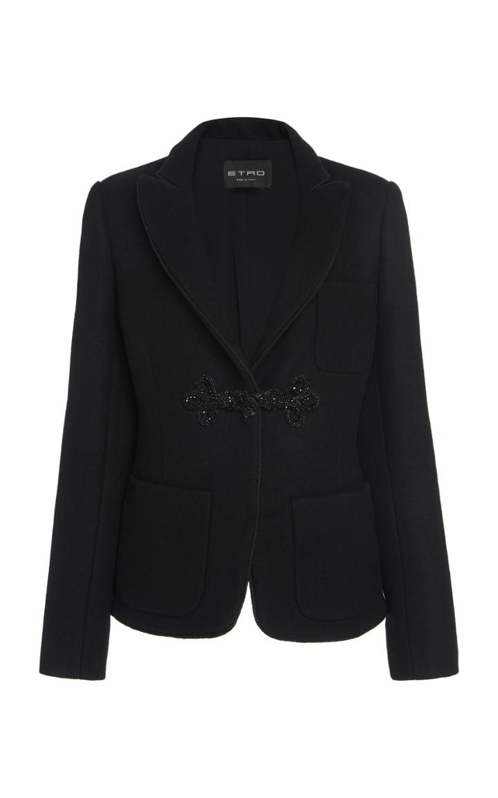 Etro Collared Embellished Wool Blazer