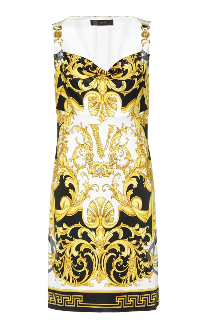 Versace Printed Satin Mini Dress Size: 38