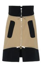Courrges Color Block High Waisted Zipper Skirt