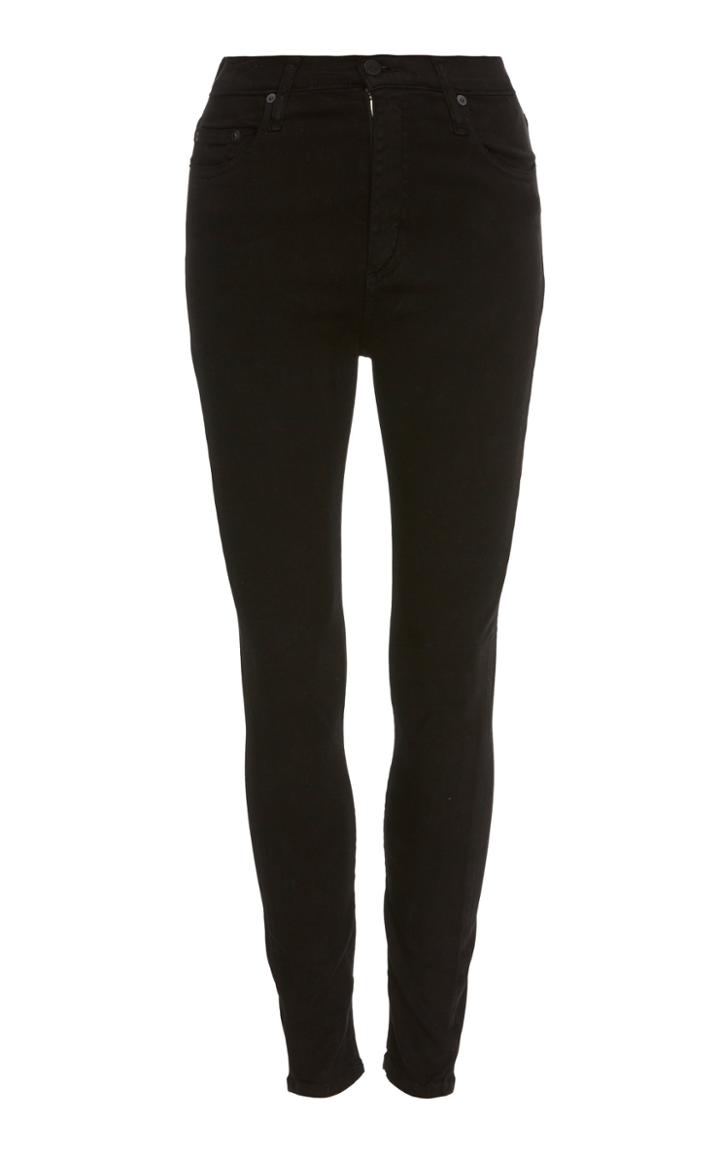 Nobody Denim Black Sateen Cult Skinny Ankle Jean
