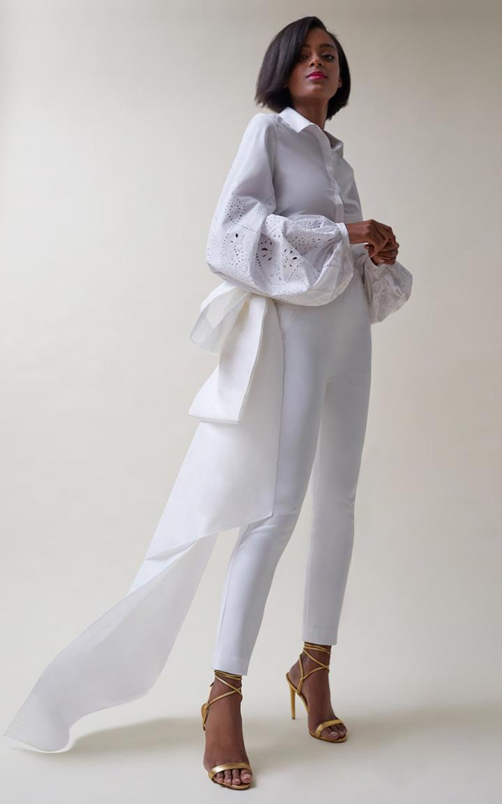 Moda Operandi Semsem Bow-accented Wool-blend Skinny-leg Pants Size: 2