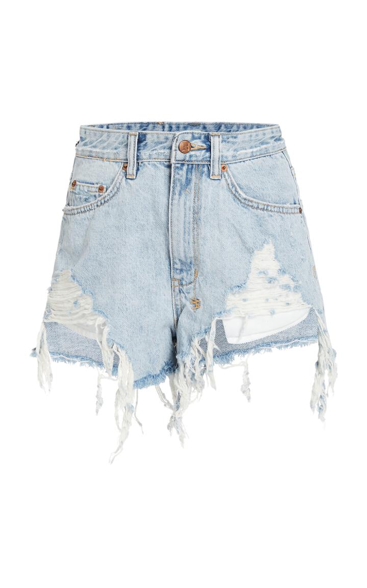 Ksubi Rise N Hi Distressed Denim Shorts