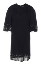 Andrew Gn Eyelet Tassel Crepe Dress