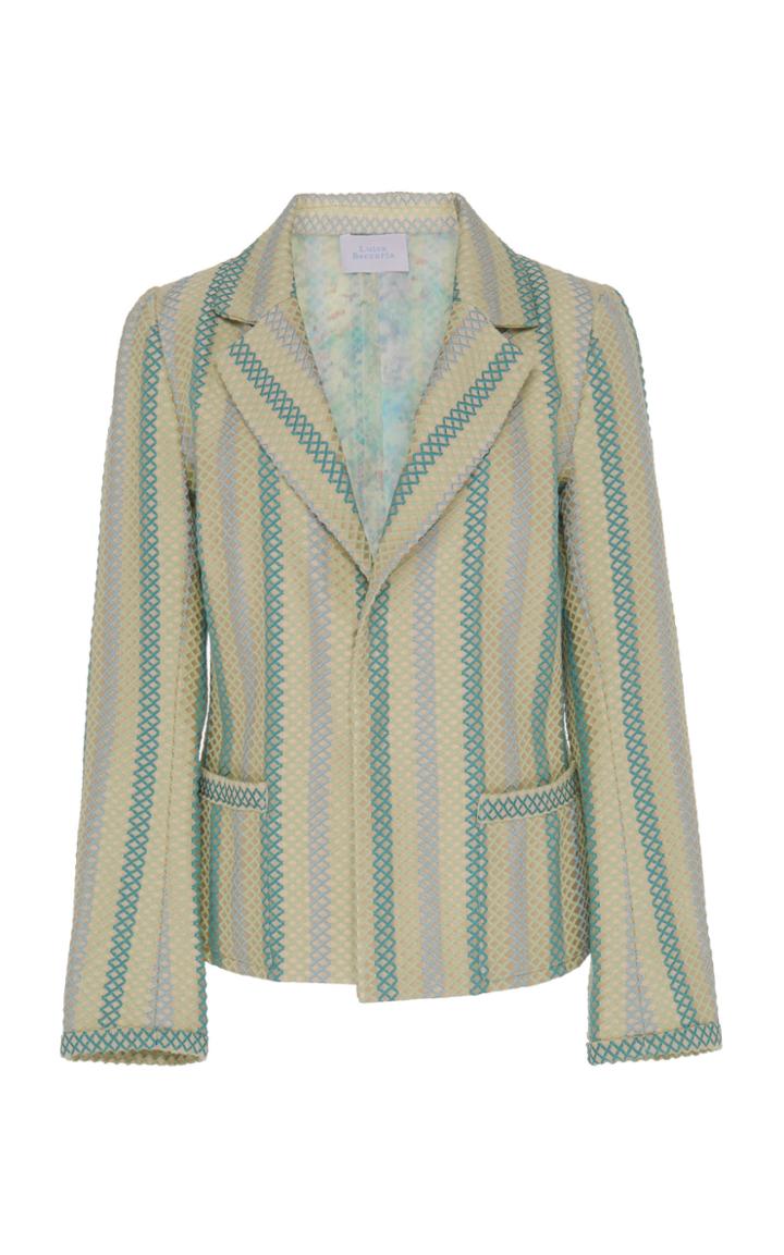 Luisa Beccaria Striped Cotton Blend Blazer