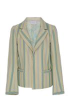 Luisa Beccaria Striped Cotton Blend Blazer