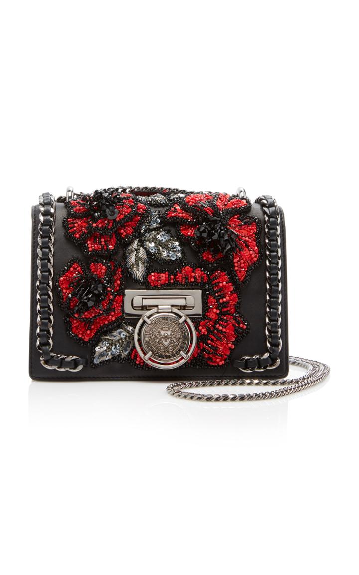 Balmain Rose Embroidered Flap Bag