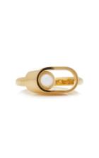Yael Sonia Ellipse Pearl 18k Yellow Gold Ring