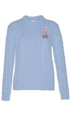 Giuseppe Di Morabito Floral Embroidered Cable Knit Jumper