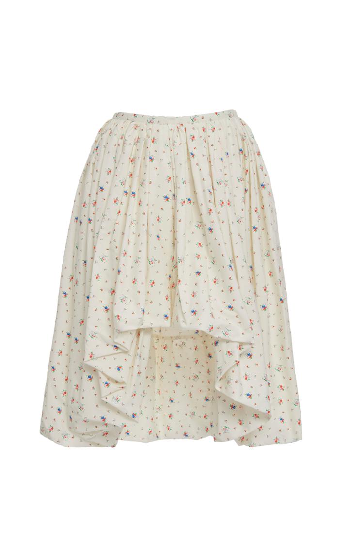 Moda Operandi Molly Goddard Britt Floral-print Cotton High-low Skirt Size: 6