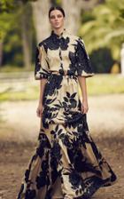 Moda Operandi Costarellos Orlena Ruffled Floral Satin Tiered Maxi Skirt