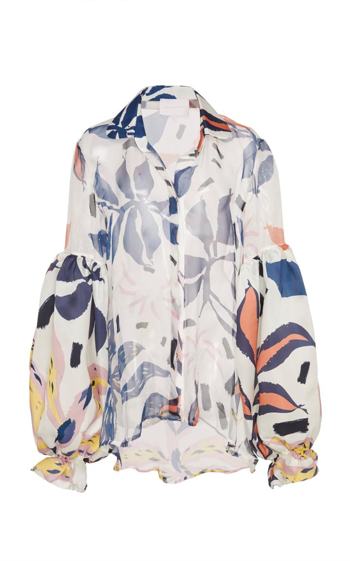 Leal Daccarett Ila Floral Silk Organza Shirt