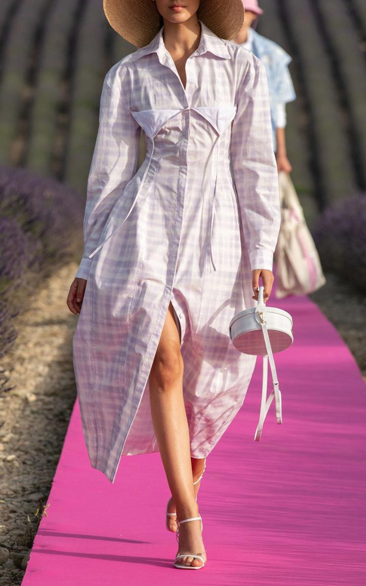 Jacquemus Layered Checked Cotton-poplin Midi Dress