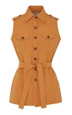 Moda Operandi Giuliva Heritage The Aurora Cotton-linen Blend Sleeveless Shirt