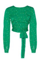 Dhela Embroidered Flowers Wrap Top