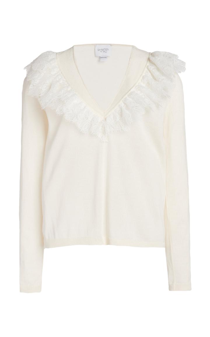 Moda Operandi Giambattista Valli Cashmere Silk V-neck Top