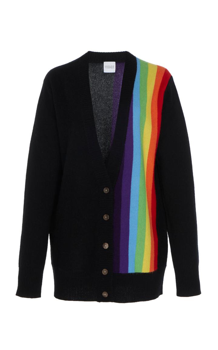 Madeleine Thompson Typhon Multicolor Striped Cashmere Cardigan