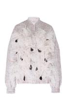 Huishan Zhang Erin Feather-trimmed Tweed Bomber Jacket