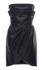 Versace Leather Strapless Mini Dress