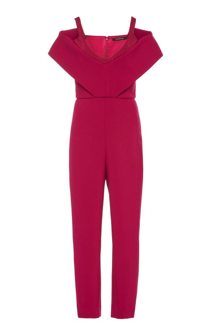 Cushnie Off-the-shoulder Cropped Cady Jumpsuit
