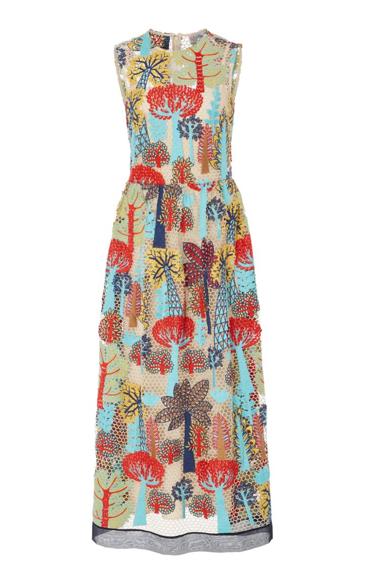 Red Valentino Graphic Forest Macram Dress