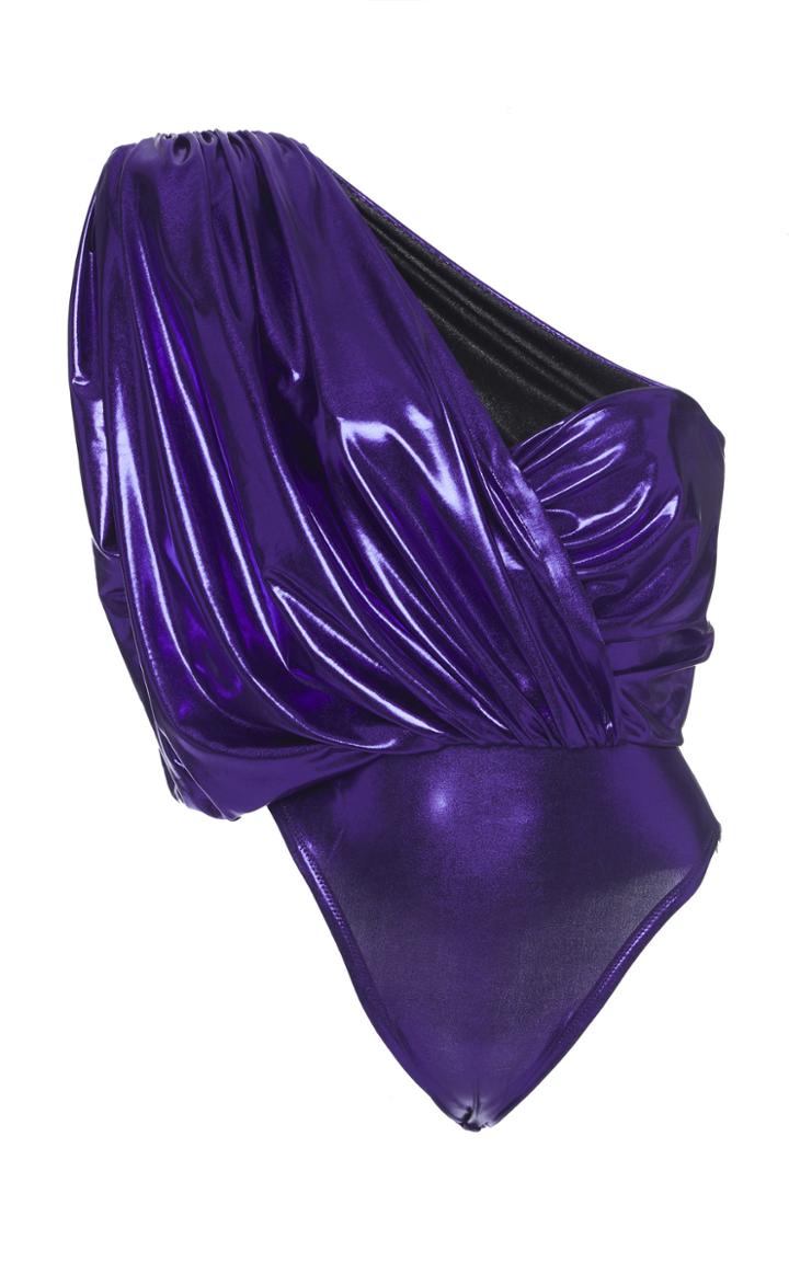 Attico Shoulder Ruched Lam Top