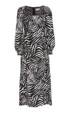 Rixo Mara Zebra-print Crepe Midi Dress