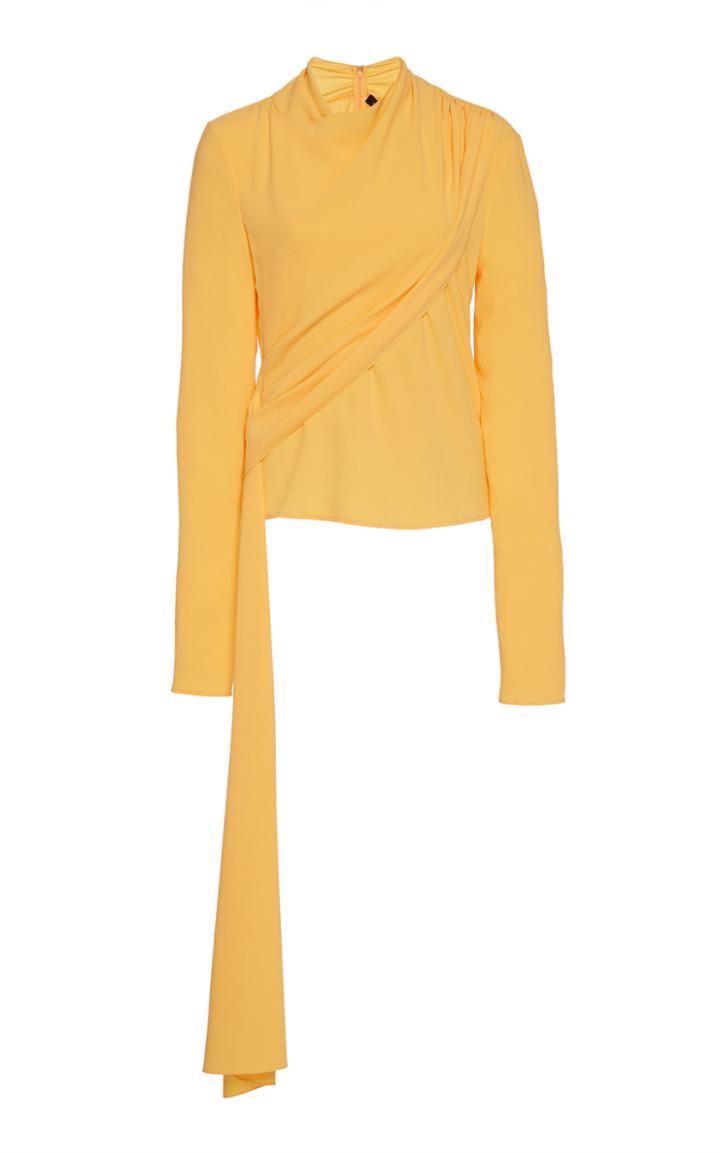 Moda Operandi Sally Lapointe Draped-accented Crepe Top Size: 0