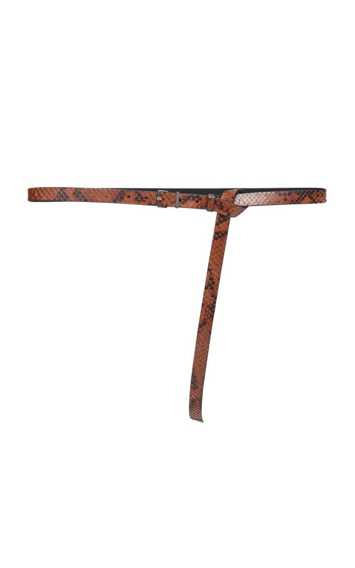 Givenchy Skinny Roll-buckle Python Belt