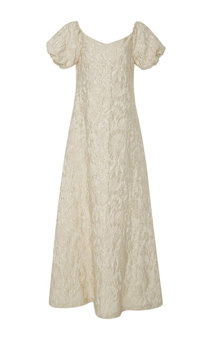 Rochas Jacquard Off-the-shoulder Gown