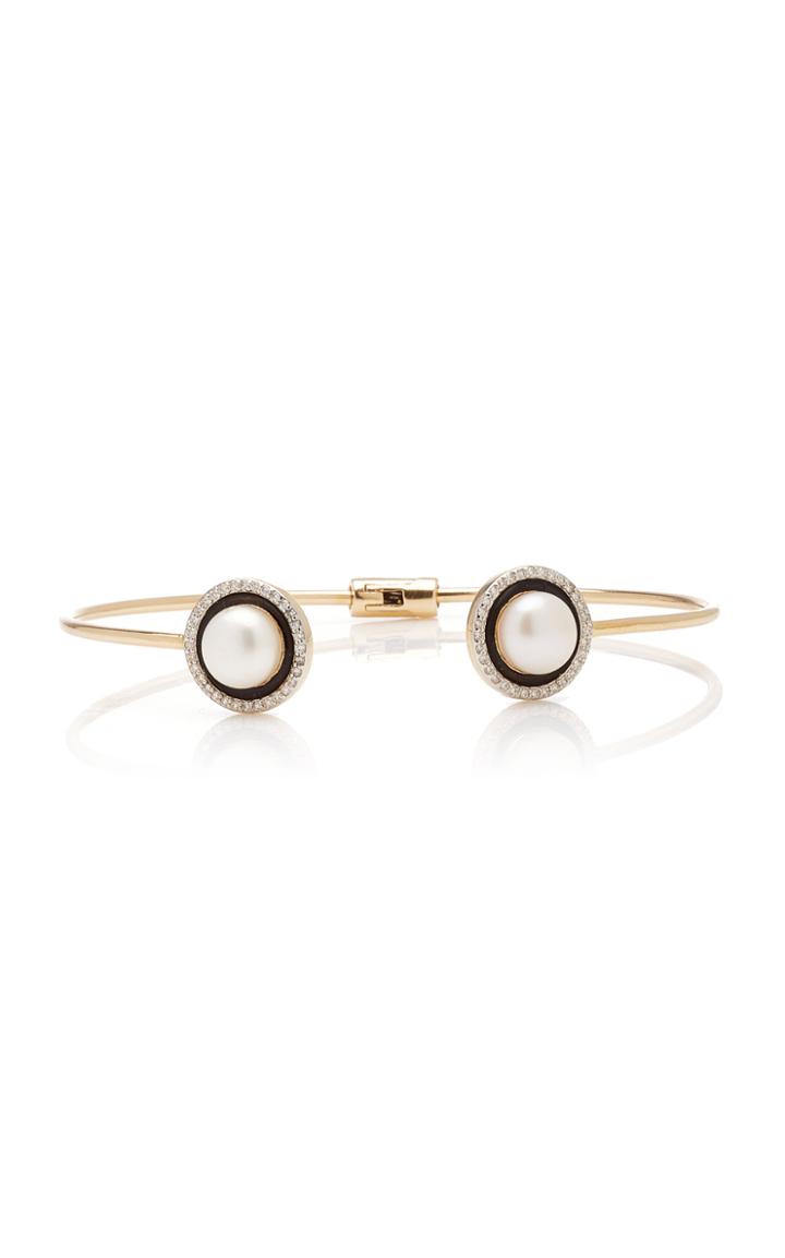 Moda Operandi Mateo 14k Yellow Gold Enamel And Pearl Bracelet