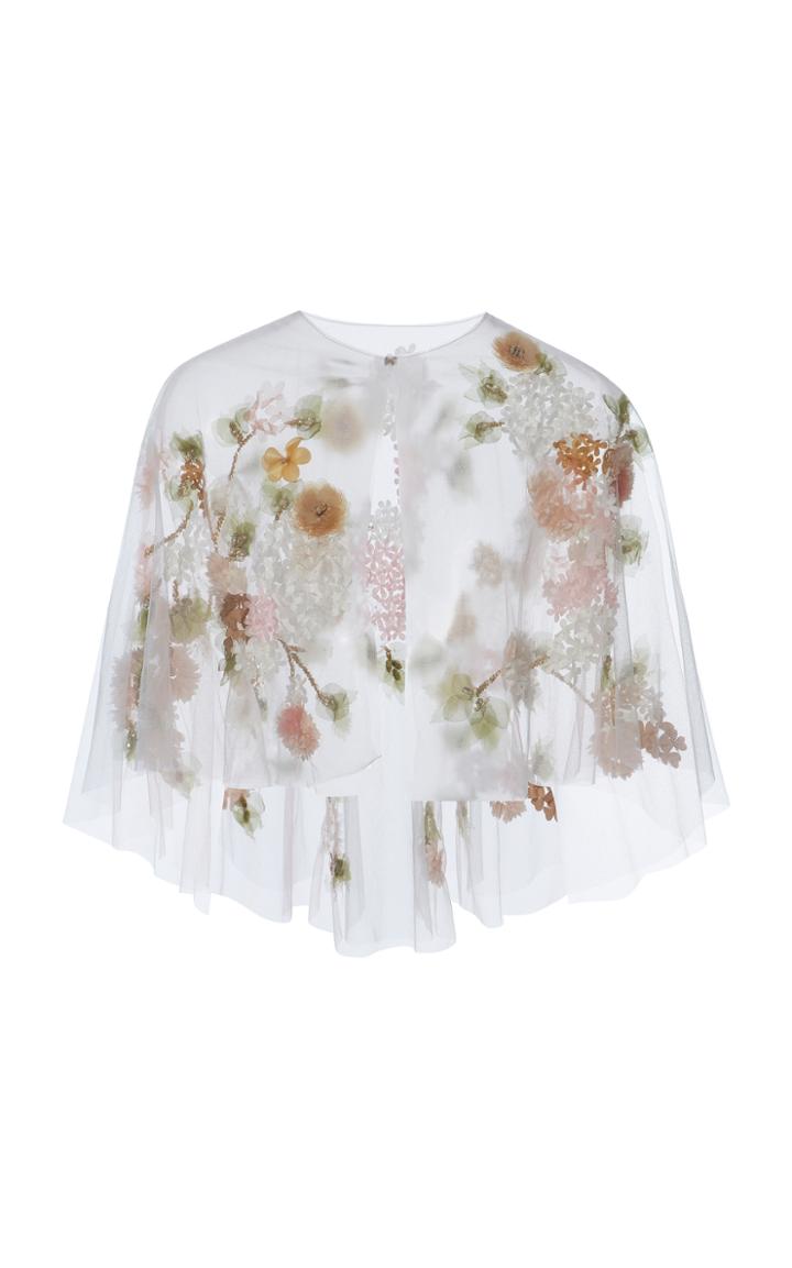 Marchesa Embellished Tulle Capelet