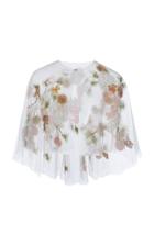 Marchesa Embellished Tulle Capelet