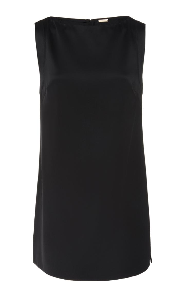 Adam Lippes Sleeveless Boatneck Satin Tunic