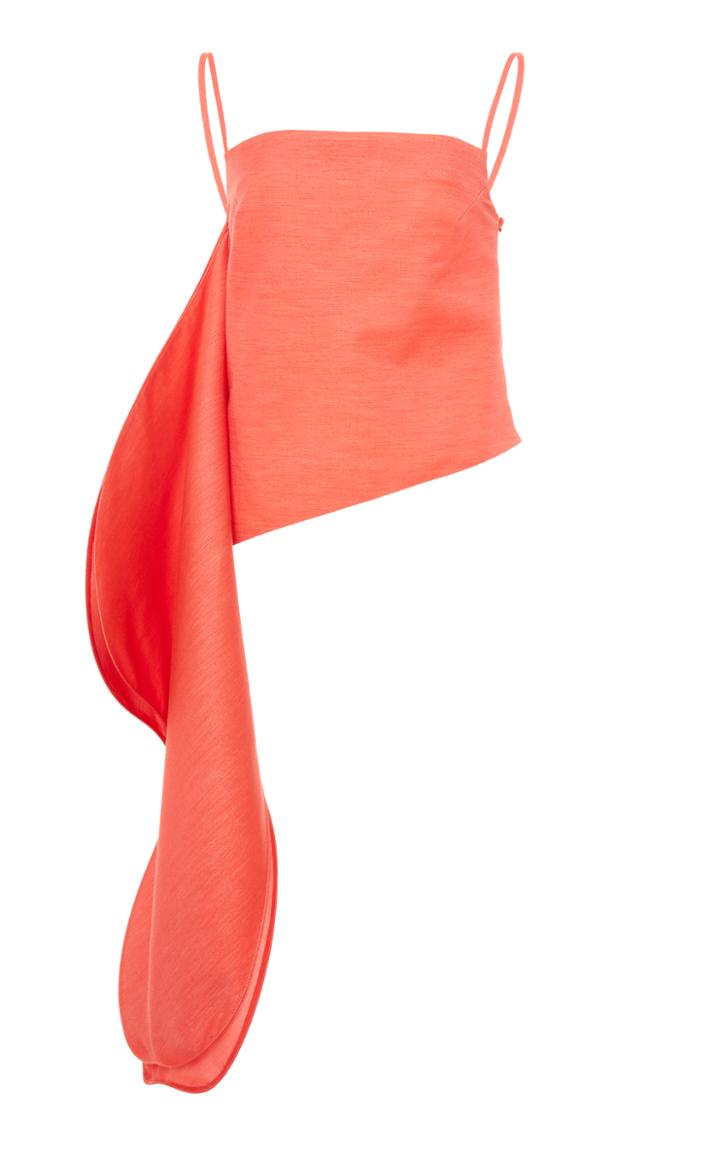 Marina Moscone Riviera Tank With Side Ruffle