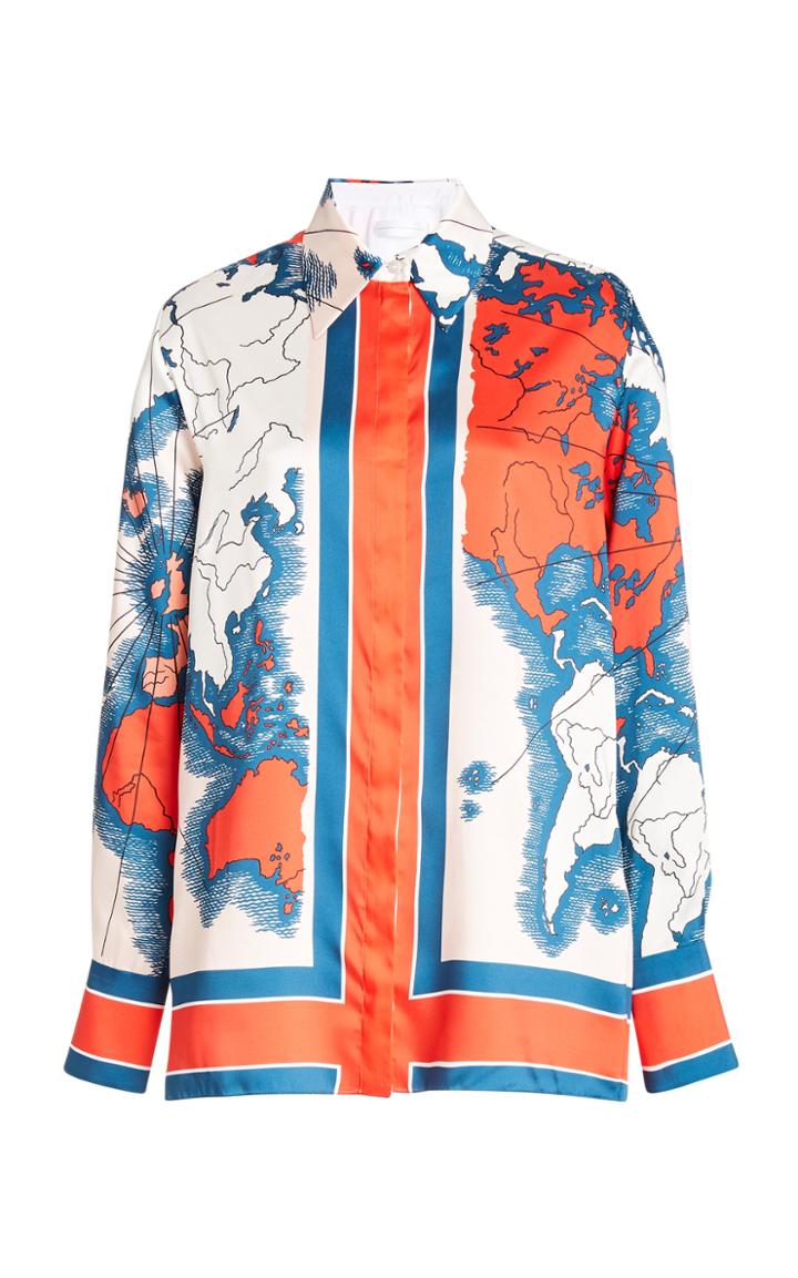 Victoria Victoria Beckham Map Print Shirt