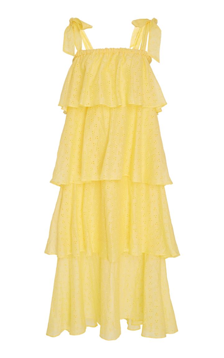 Mds Stripes Tiered Eyelet Dress