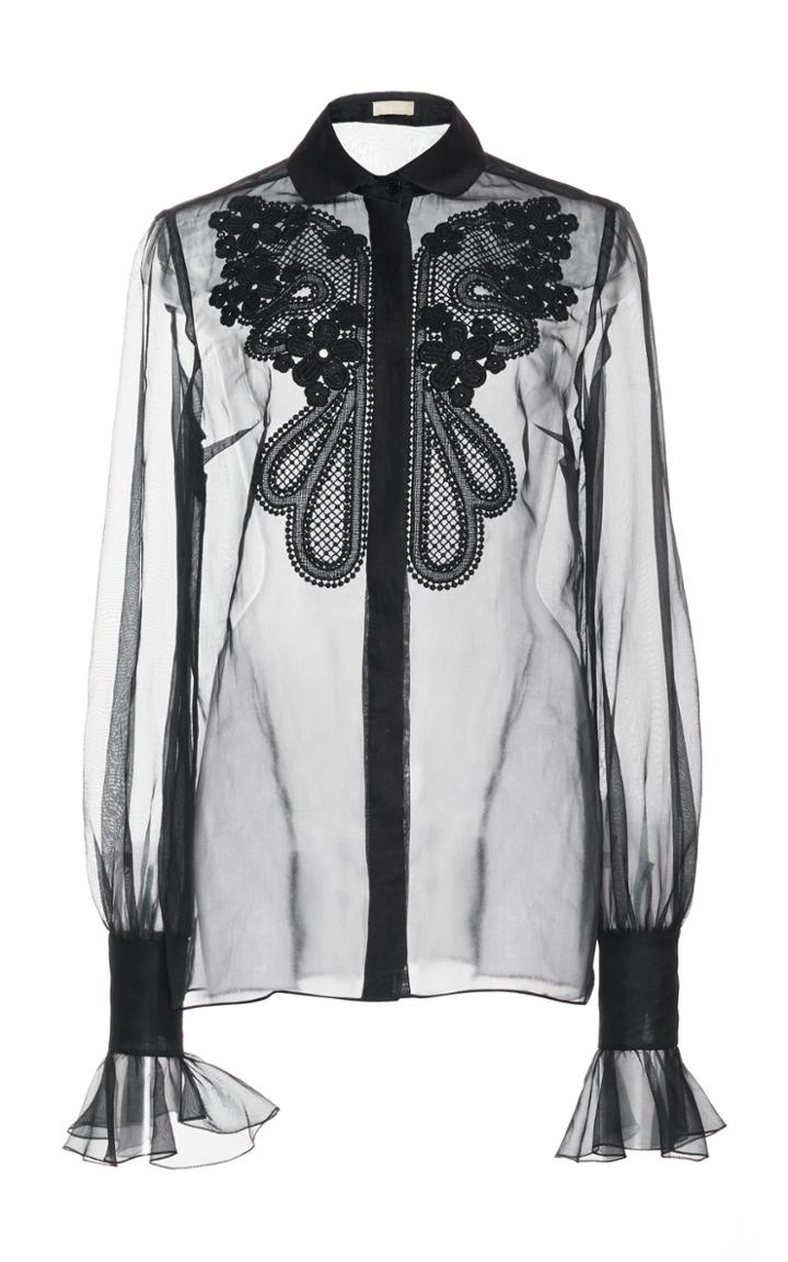 Elie Saab Beaded Organza Shirt