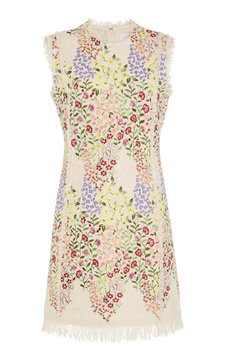 Giambattista Valli Frayed Floral Jacquard Dress
