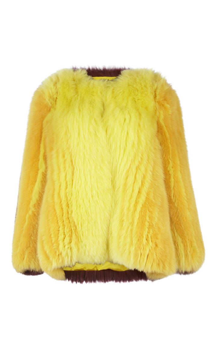 Mary Katrantzou Thalia Fox Fur Coat