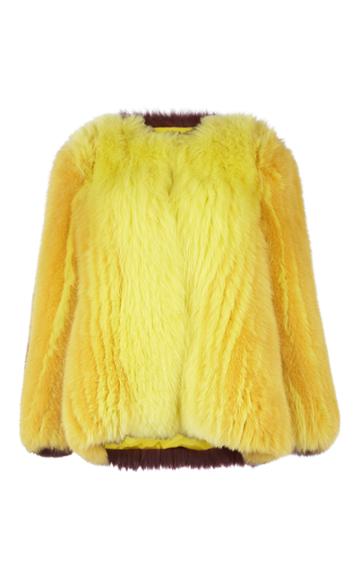 Mary Katrantzou Thalia Fox Fur Coat