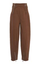Alberta Ferretti Cotton-blend High-rise Cropped Trousers