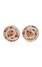 She Bee 14k Yellow Gold And Sapphire Button Studs