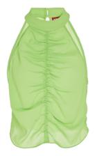 Staud Tahlia Ruched Gauze Halter Top