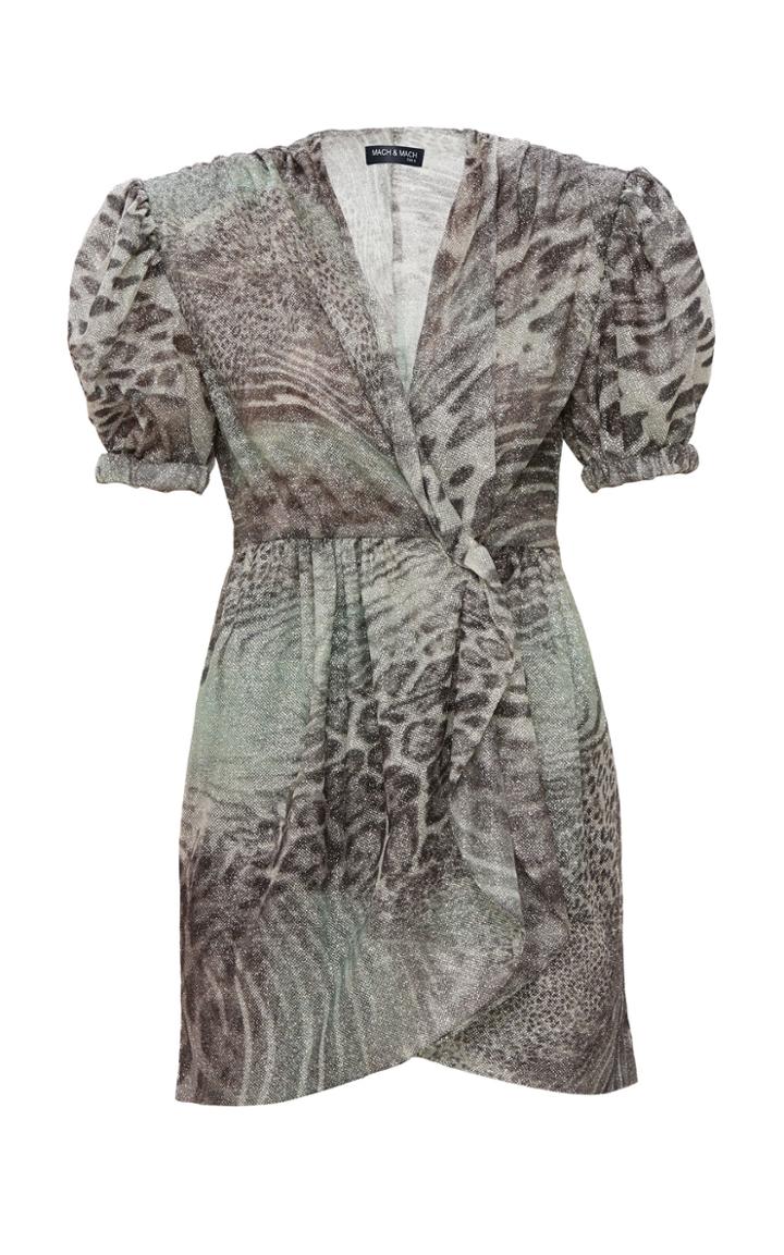 Mach & Mach Sparkling Tiger Print Short Dress