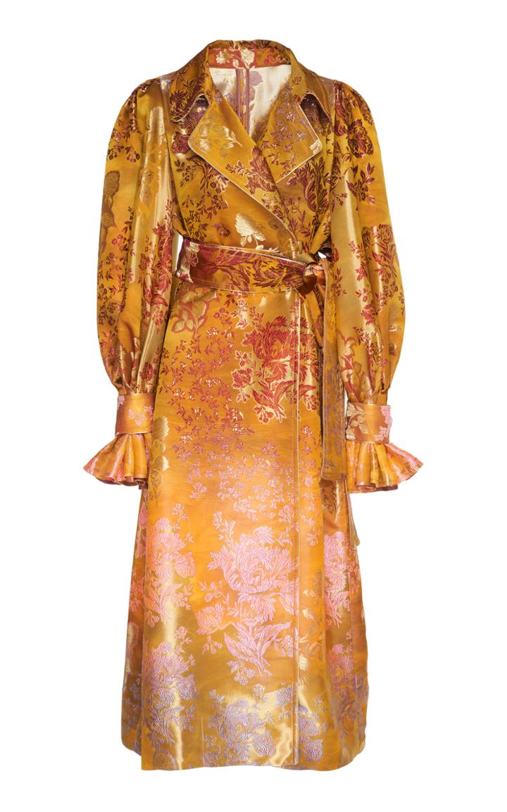 Peter Pilotto Metallic Ombre Jacquard Wrap Coat