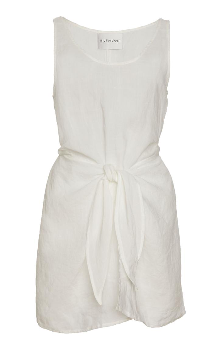 Anemone Sleeveless Ramie Linen Wrap Dress