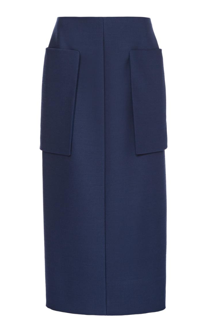 Moda Operandi The Row Jenna Paneled Wool-blend Midi Skirt Size: 6