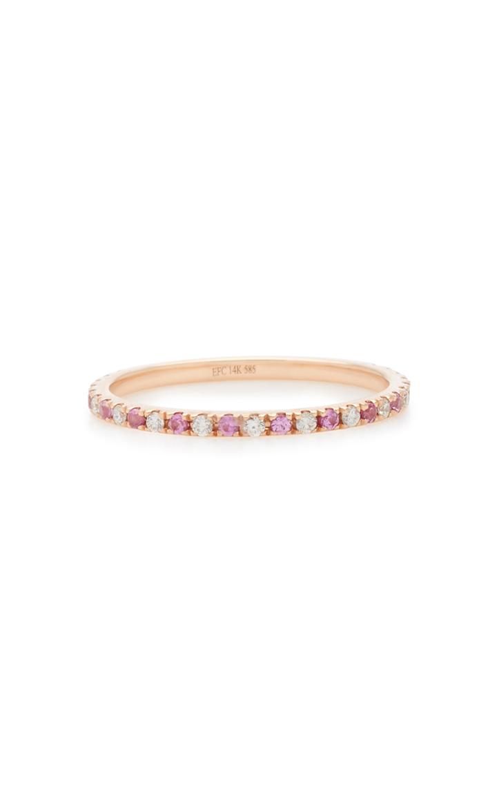 Ef Collection 14k Rose Gold Diamond And Sapphire Eternity Ring